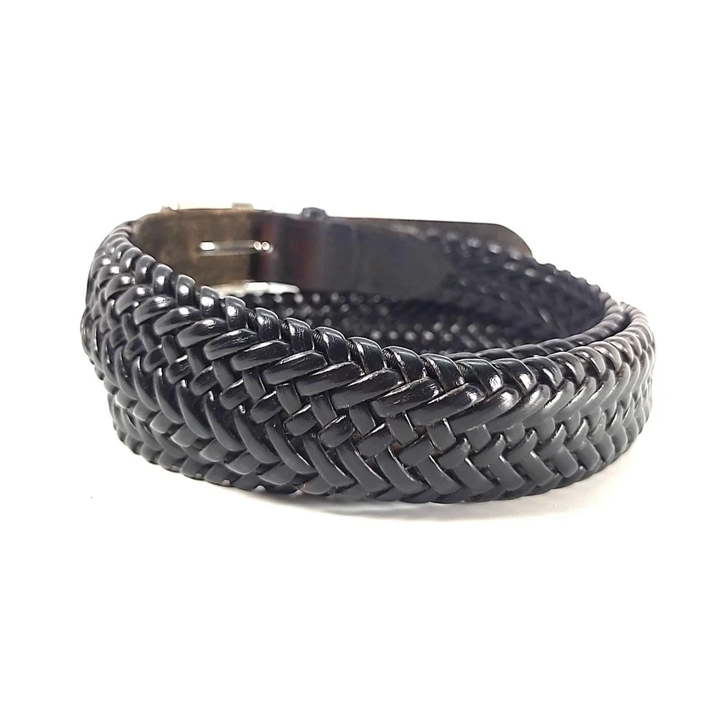 Braided‎ Leather Belt Dk Brown Sz 40